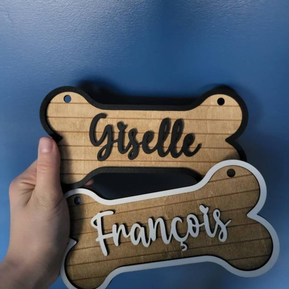 Cartello personalizzato per gabbia, cartello per cucce per cani, targhetta in legno personalizzata, targhe per camere per animali domestici, regalo per gli amanti dei cani (20 x 10 cm)