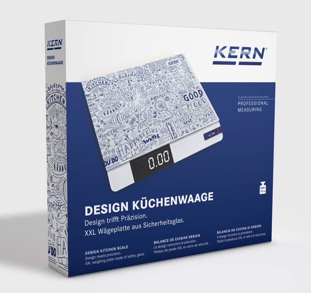 Kern FGE 10K-3 - Präzise Design-Küchenwaage, für Küche, Kantine, Gastronomie