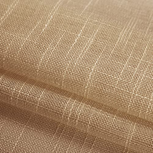 Muamar U-Shaped Linen Curtains For Kitchen Curtains 2 Panels(Khaki 18X30L Inch), Rod Pocket Sheer Curtains Small Window Curtains Cafe Curtains For Bathroom Kitchen Bedroom Living Room #TOP5