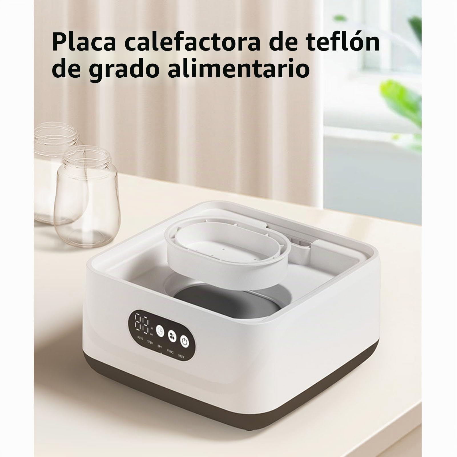 Asixxsix Lavador, esterilizador secador de biberones, 2 en 1, con doble capa temporizador, secador eléctrico con capacidad para 6 a 12 biberones accesorios para bebés y extractores (Enchufe de la UE)