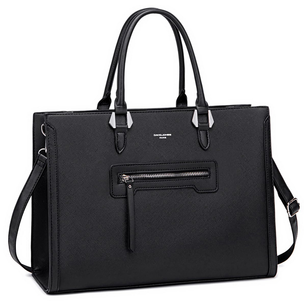 David Jones - Grand Sac à Main Femme - Cabas Fourre-Tout Cuir PU Rigide - Sac Elégant Ville Travail Poches...