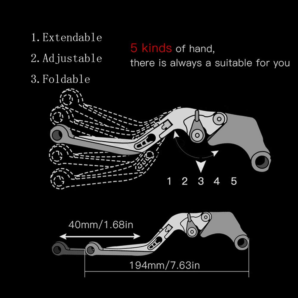 Motorrad Bremshebel Brems kupplungshebel für Yamaha YZF R1 R1M R1S R6 MT09 FZ1 FAZER (Blau,R1 2004-2008 R6 2005-2016)