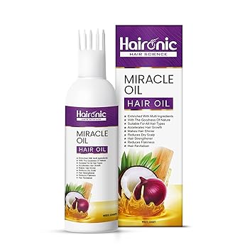 Haironic Hair Science Miracle Hair Oil Enriched With Multi Ingredients for Anti-Hair Fall Control with Organic Onion and Sesame Seeds Oil -100ml