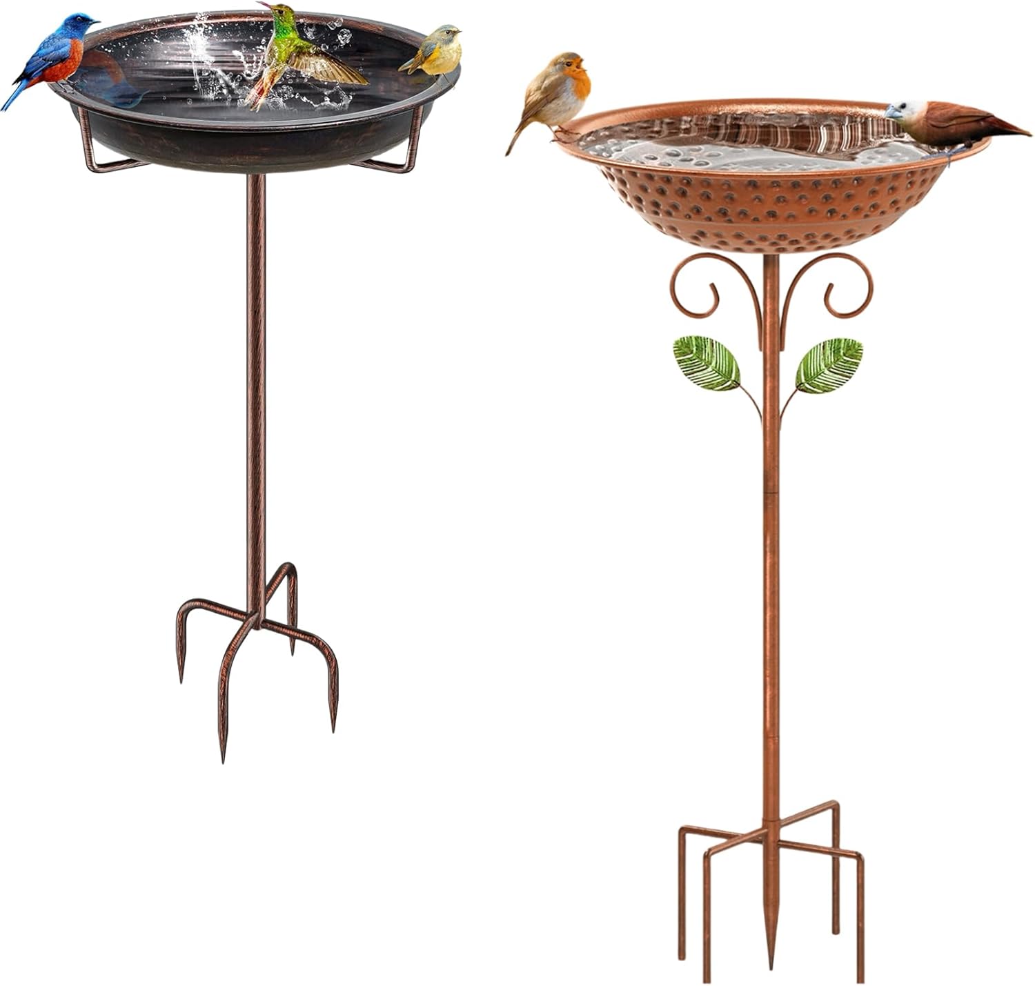 Metal Bird Bath for Outside Garden Birdbath Bowl, Black Metal Corner Plant Stands & Birdbath for Garden Balcony Patio Decor