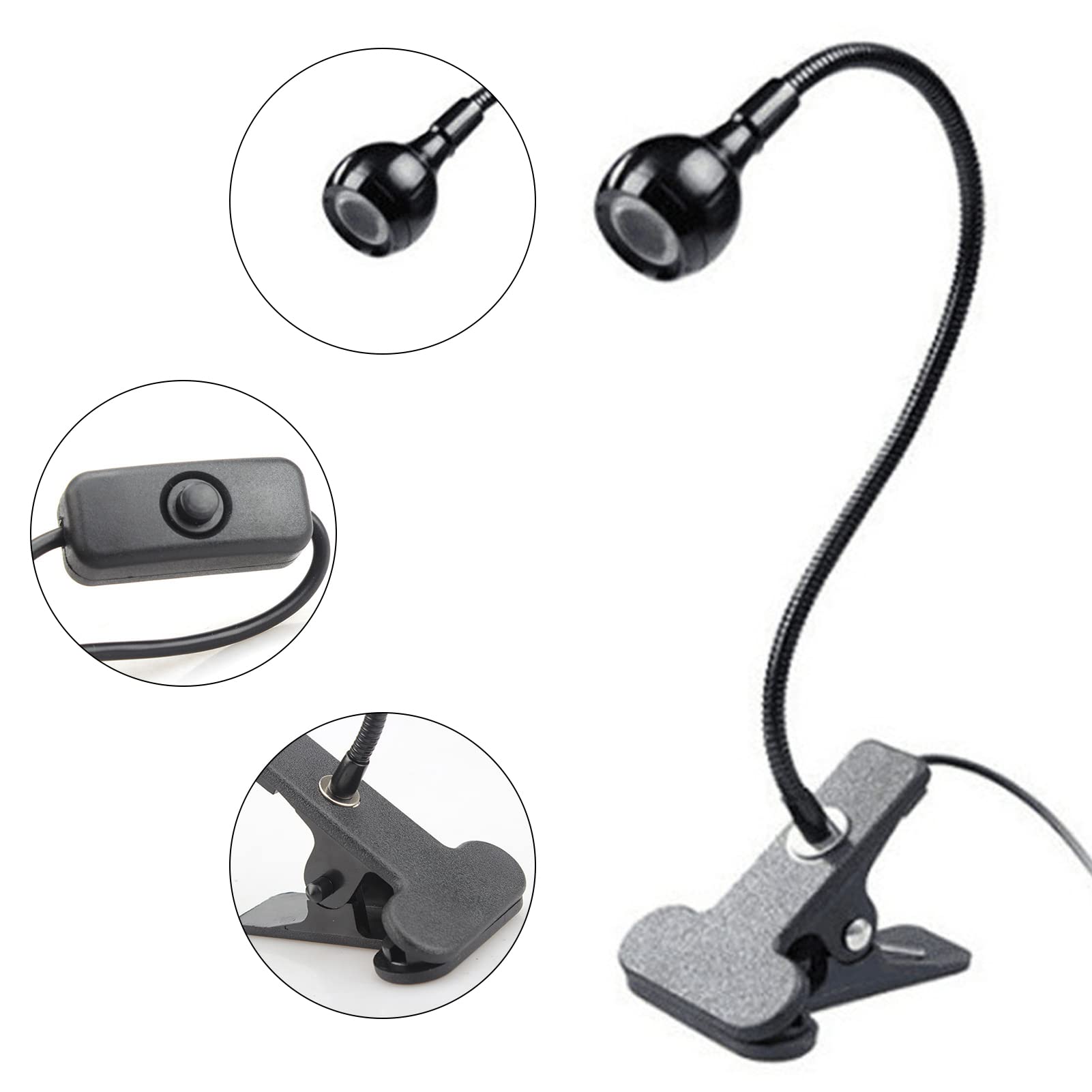 3W 395NM Lampada per polimerizzazione con colla per unghie LED portatili Lampada da scrivania a collo d'oca Lampada a raggi ultravioletti per polimerizzazione della colla per unghie