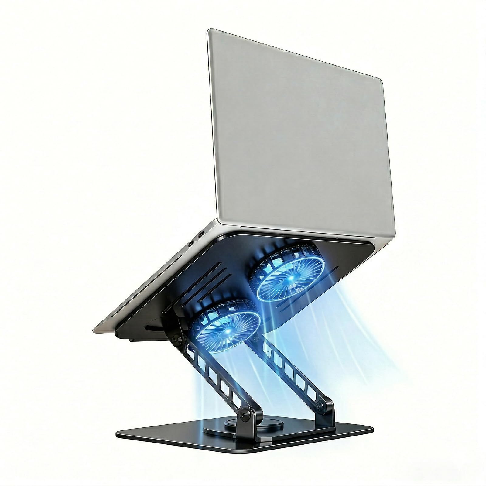 Soporte para portátil con ventilador silencioso, elevador de aluminio ergonómico 8