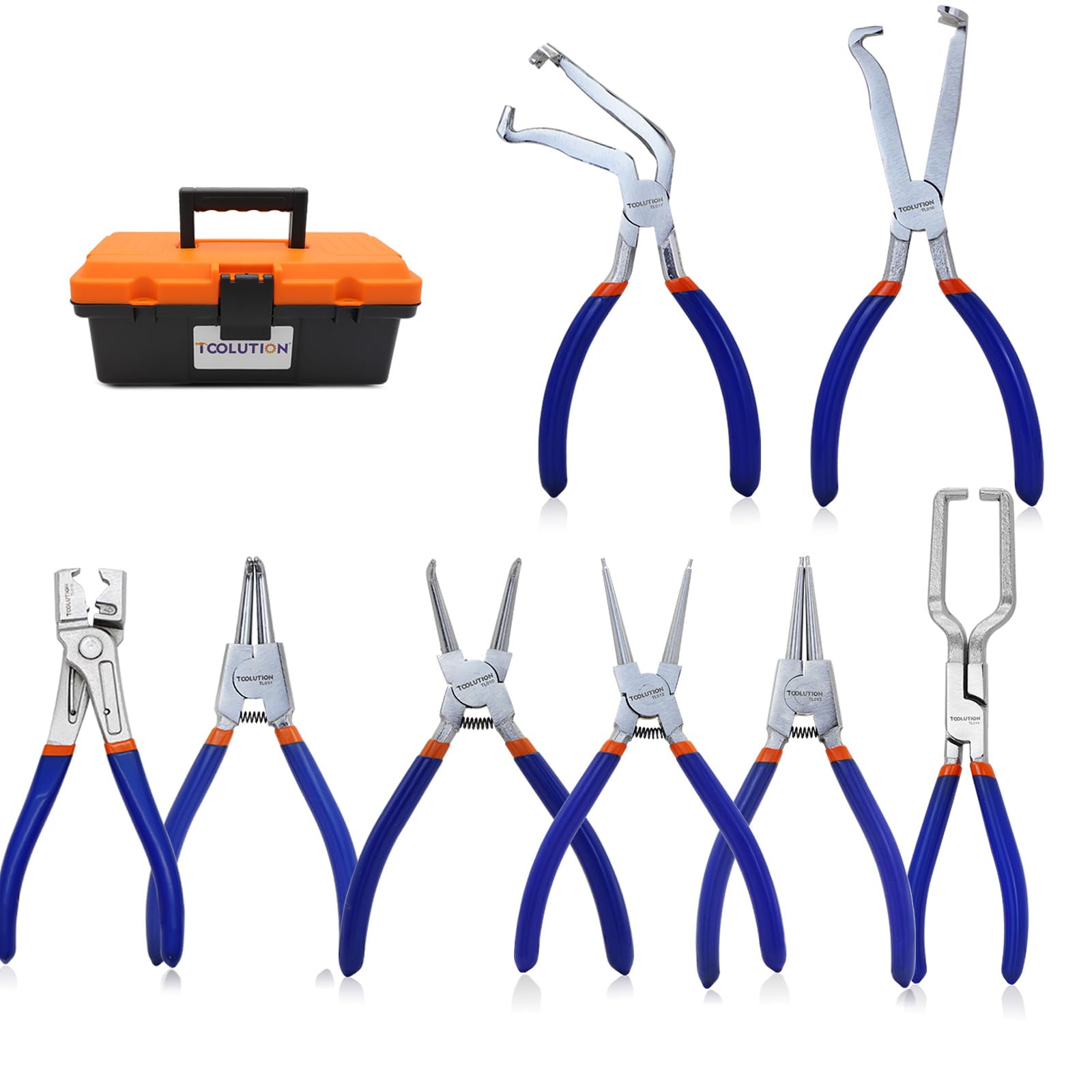 8‑teiliges Zangenset – Schlauchschellen, Kraftstoff‑, Elektro‑Trenn‑ und Sicherungsring‑Zangen Sicherungsringzangen