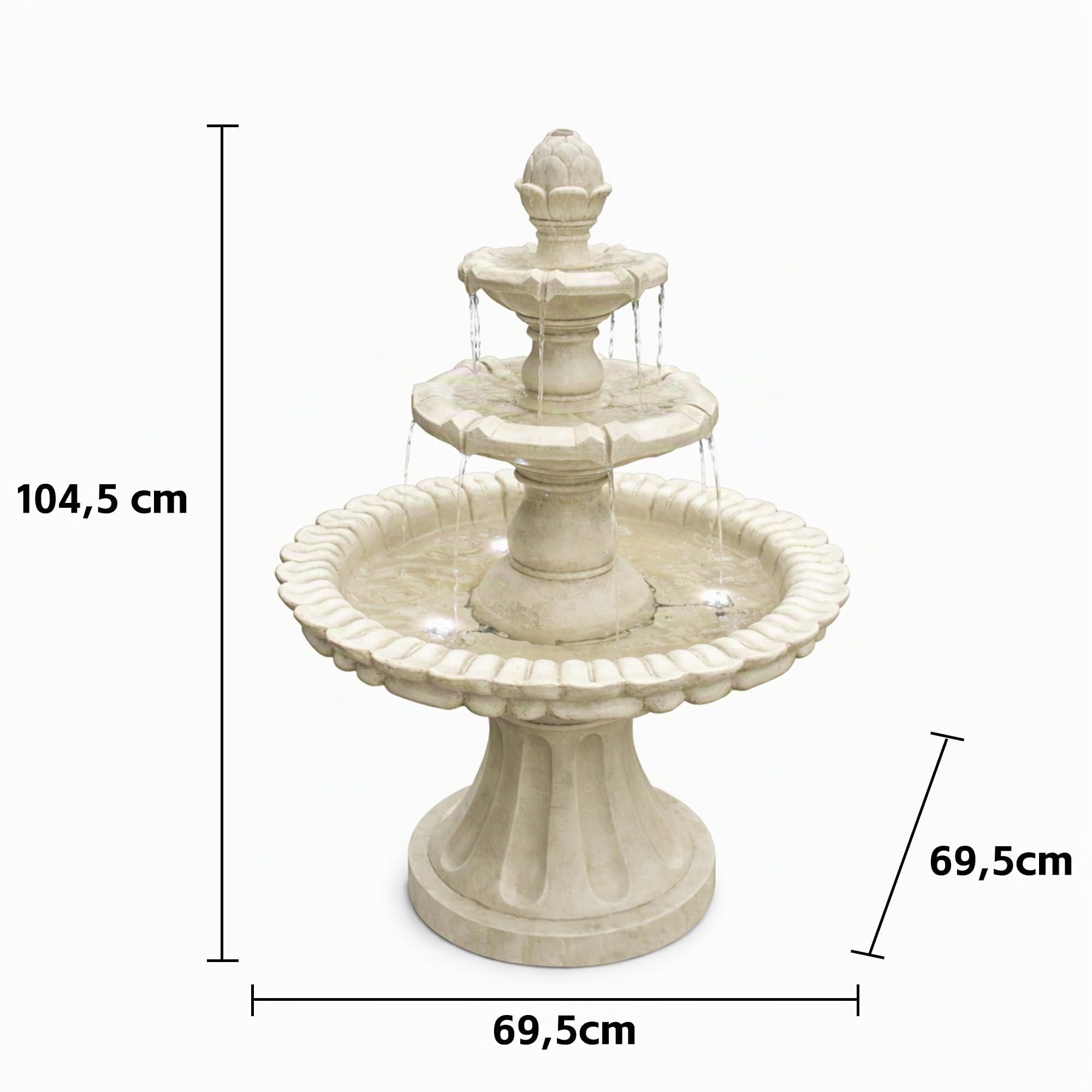 köhko® Markkleeberg Fontaine Classique à étages 13010 Fontaine de Jardin