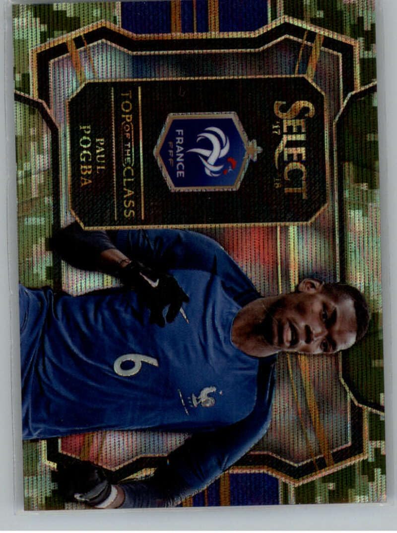 2017-18 Panini Select Top of the Class Camo #2 Paul Pogba SER/20 France Official FIFA Soccer Card in Raw (NM or Better) Condition