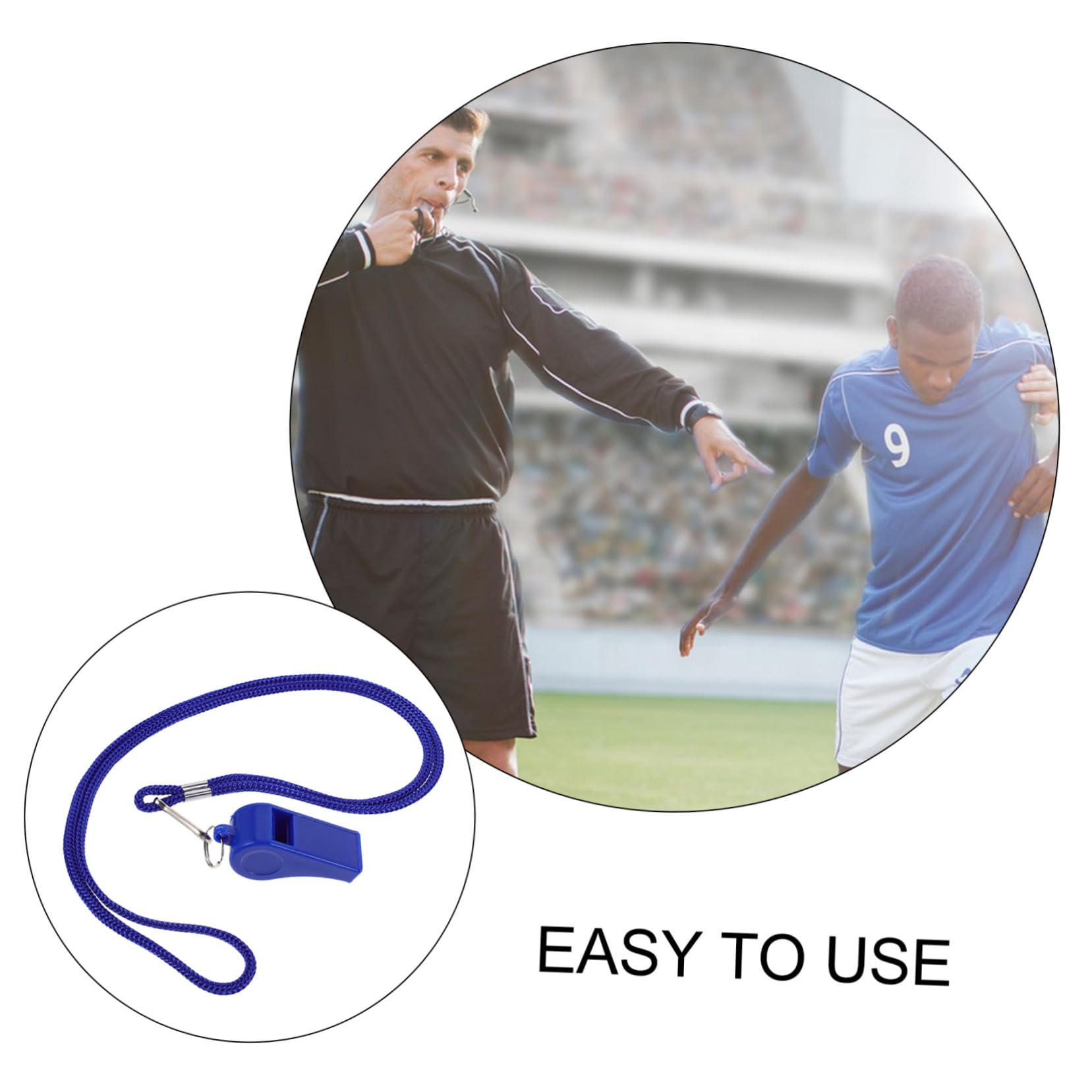 Mikikit 36 Pezzi Fischietti in Plastica con Laccetto Fischietto Emergenza con Suono Forte e Nitido per Arbitri Sportivi Escursionismo Campeggio Calcio e attività Outdoor Blu