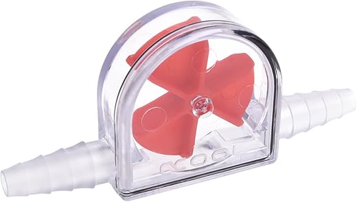 Alphacool Eisfluegel Flow Indicator, Red Fins, Clear Body