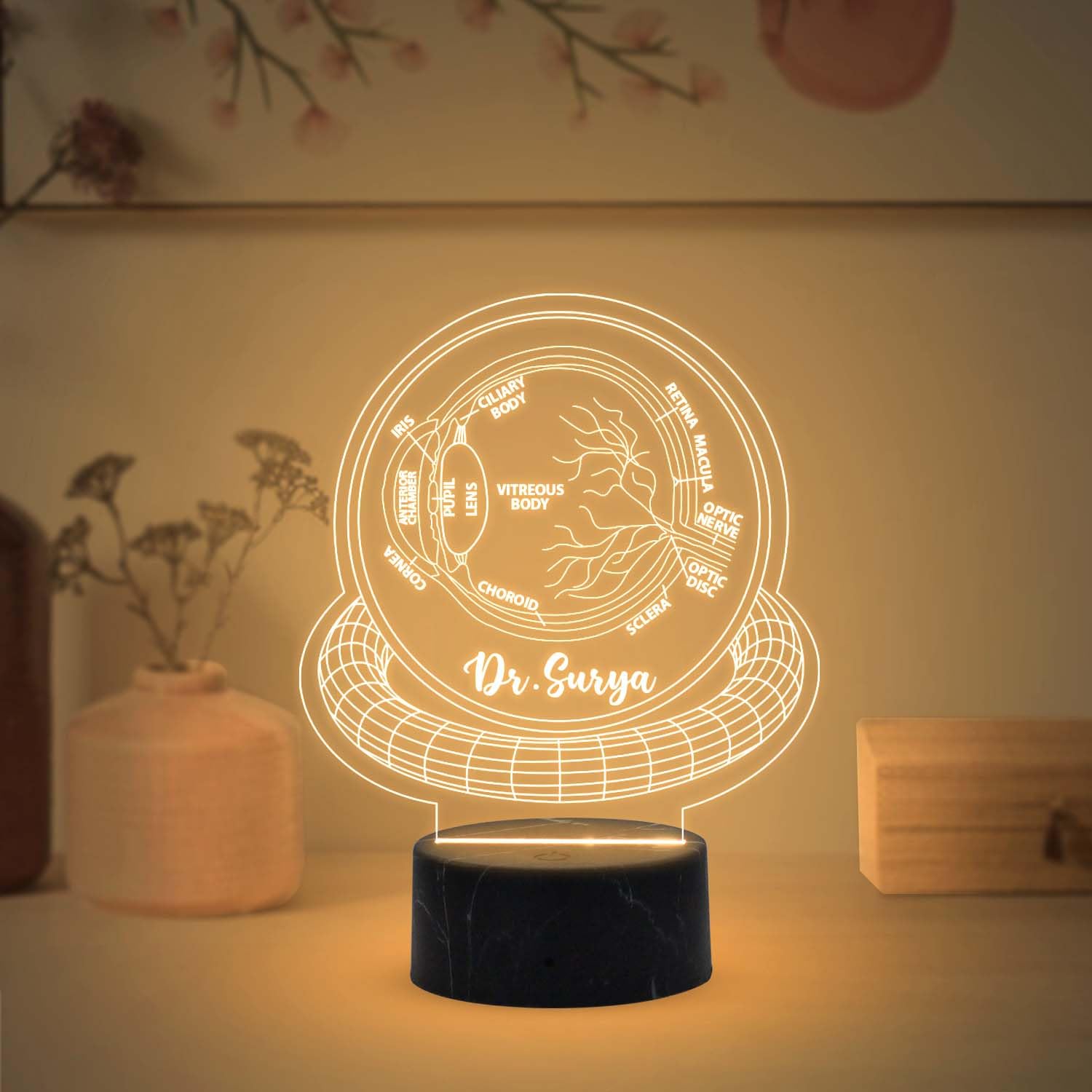 3D Illusion Personalized Ophthalmologist Led Desk Table Lamp | Eye Doctor Gift | Unique Clinic Decor Light | Warm White Light with USB Powered-image-41