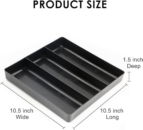 Miniatura 2 de Bandeja organizadora de plástico de 3 compartimentos, bandeja de herramientas apilable resistente con base antideslizante, para taller, garaje,