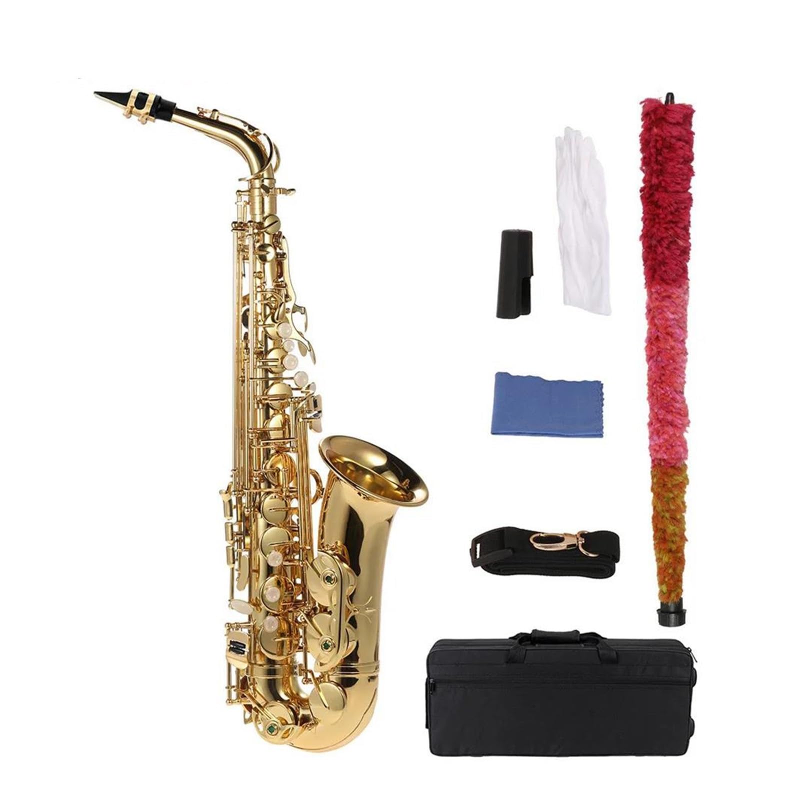 Professionale Sassofono BE Sassofono Contralto Ottone Laccato Oro E Sax Piatto con Accessori Custodia