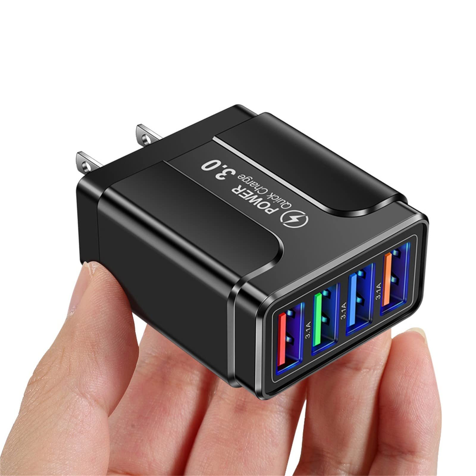 Generic 4 Port USB Wall Fast Charger - Electrical Plug 5V 3 1A - AC Charger Adapter -