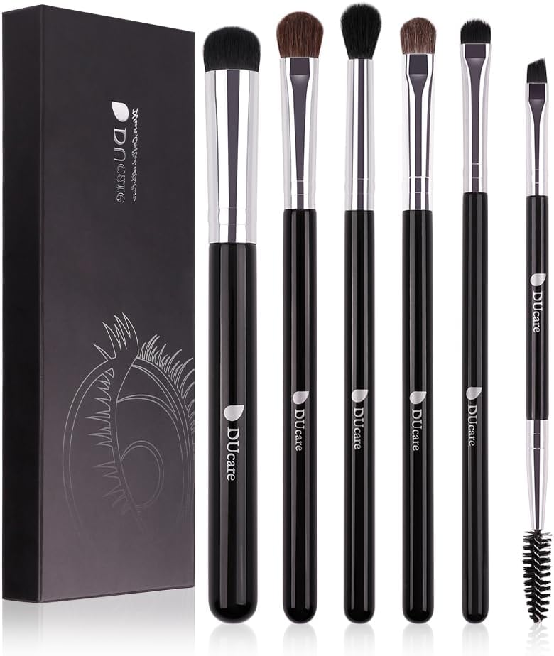 DUCARE Synthetic Bristle Makeup Brush- Black, Set Of 6 Pcs