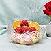 Halyuhn 7.5 Inches Decorative Glass Serveware Bowl, 50 OZ Dining Party Serving Dish, 3 Inch Deep Irregular Fruit Salad Mixing Plate, Hammered Round Dinnerware Bar With Wavy Edge Candy Dish