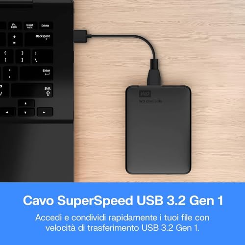 WD 2TB Elements portable external hard drive, USB 3.0 interface, portable external storage, Plug-and-Play, SuperSpeed USB 3.2 Gen 1, Formatted for PC and Mac, Black - 6