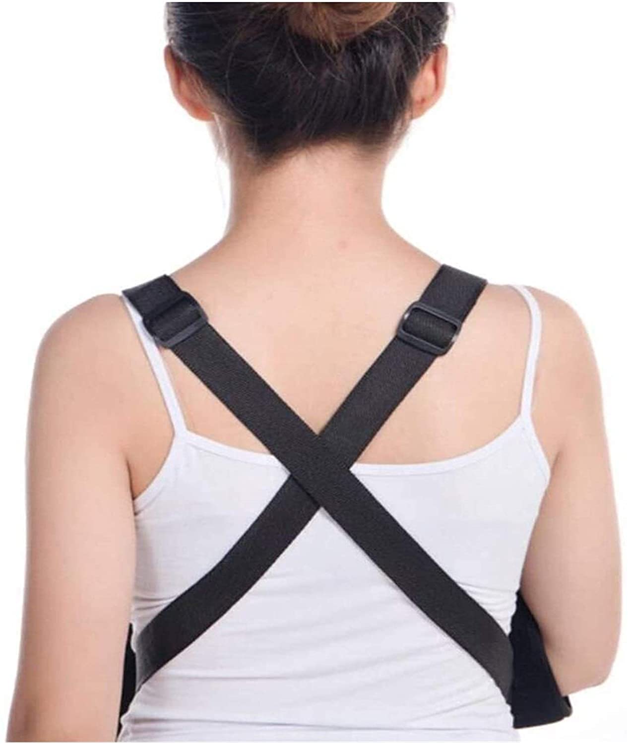 L'imbracatura del Braccio Supporta Le Bretelle Regolabili del Gomito dell'immobilizzatore della Spalla per Rotture, sublussazioni, lussazioni Facili da Indossare e da togliere(Color:Black)