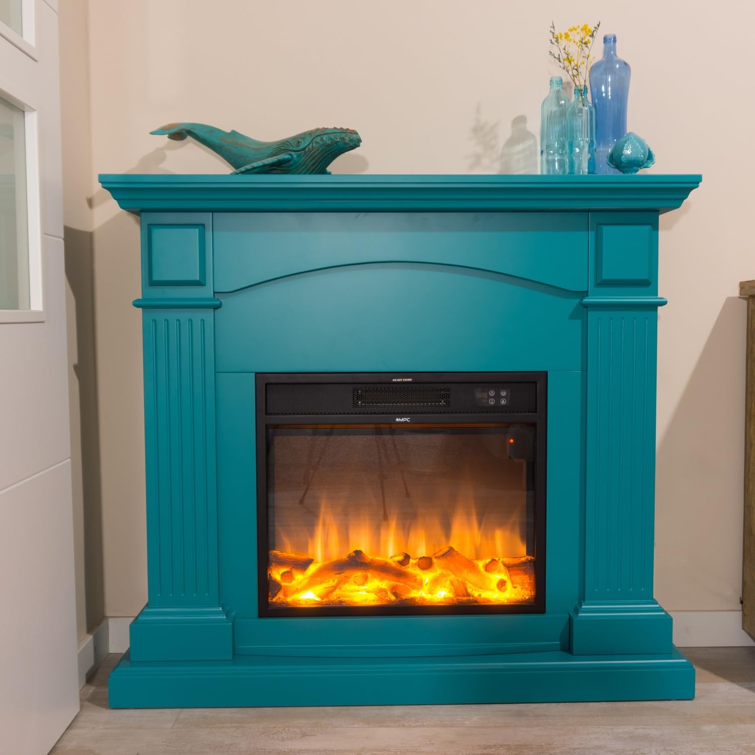 Mpc Marco Chimenea Cetona Azul Turquesa Marco Chimenea Cetona Azul Turquesa MDF Marco Madera