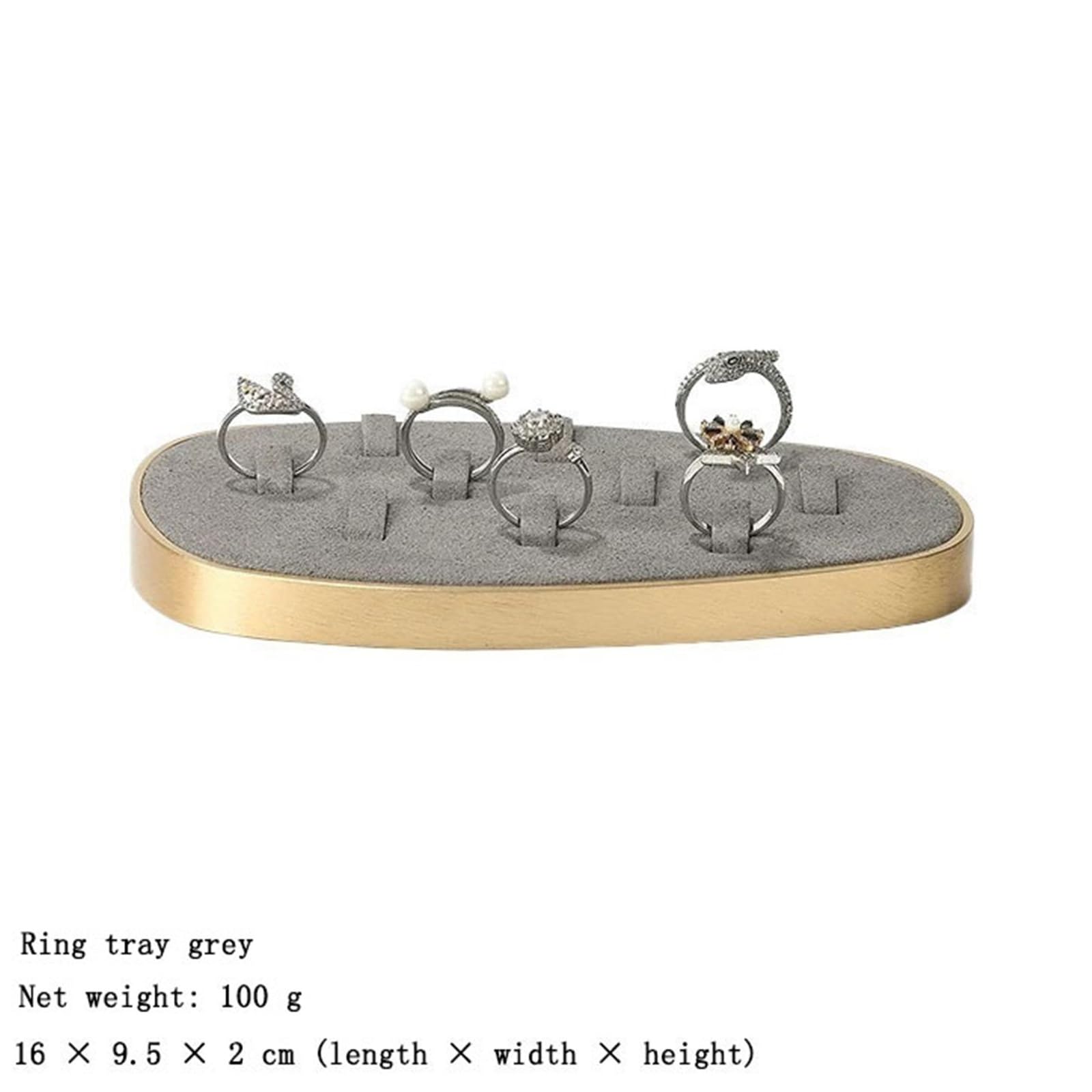 Porta Gioielli Ring Organizer Tray Microfiber Metal Jewelry