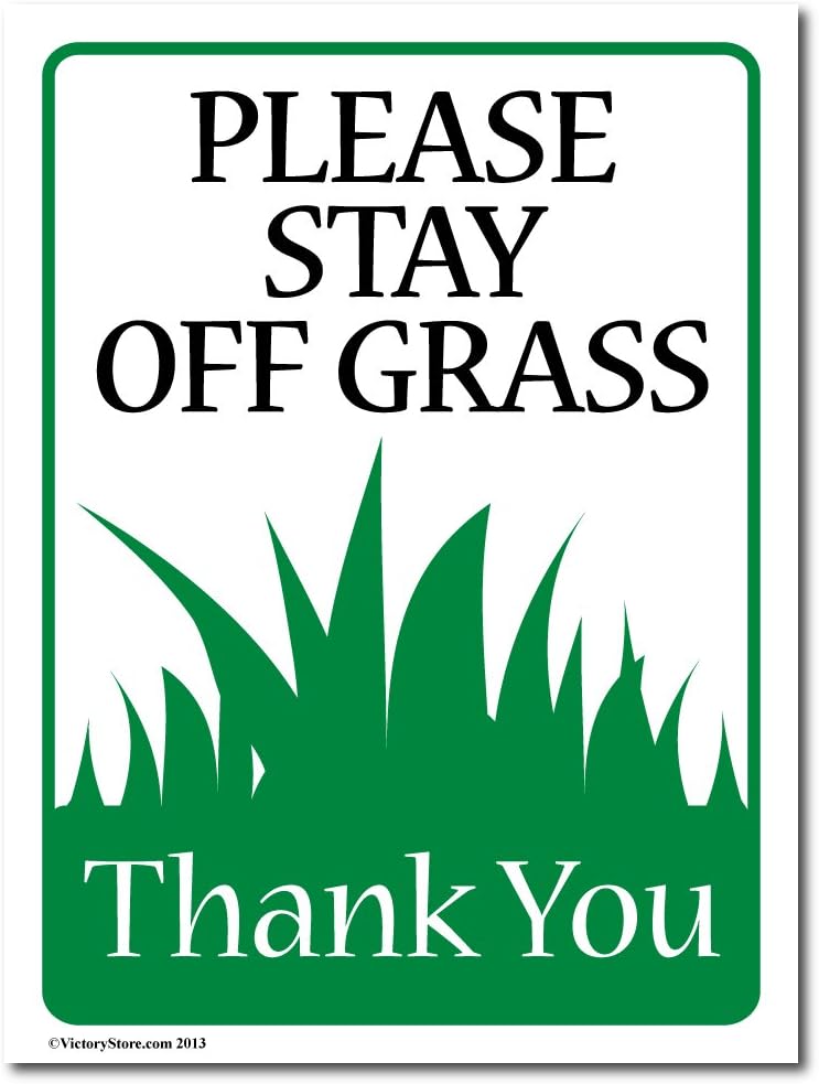 VictoryStore Yard Sign Outdoor Lawn Decorations: Please Stay Off The Grass Outdoor Sign, Size 9 Inch x 12 Inch Stakes Included