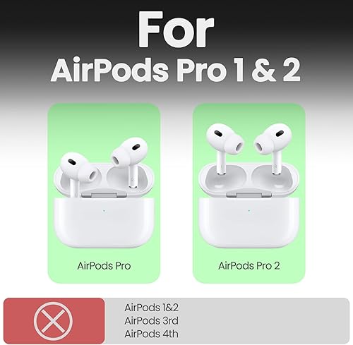 Miniatura 3 de Funda para AirPods Pro 2, funda a prueba de golpes con llavero de liberación rápida, compatible con Airpods Pro de 21 generación (202320222019),