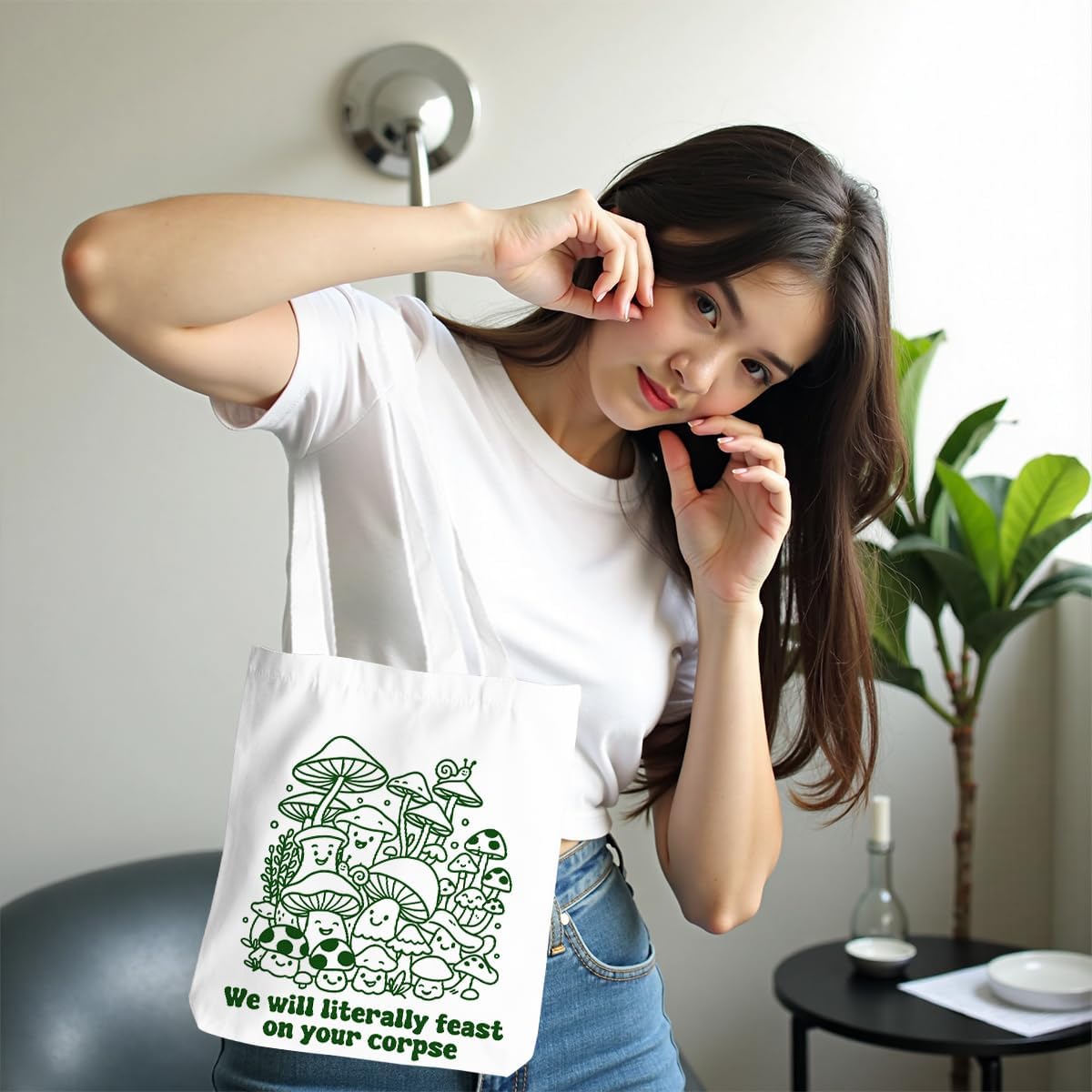 Funny Animal Tote Bag, Trendy Meme Large Capacity Reusable Grocery Bags, Travel Canvas Beach Bag Gifts for Women image 3