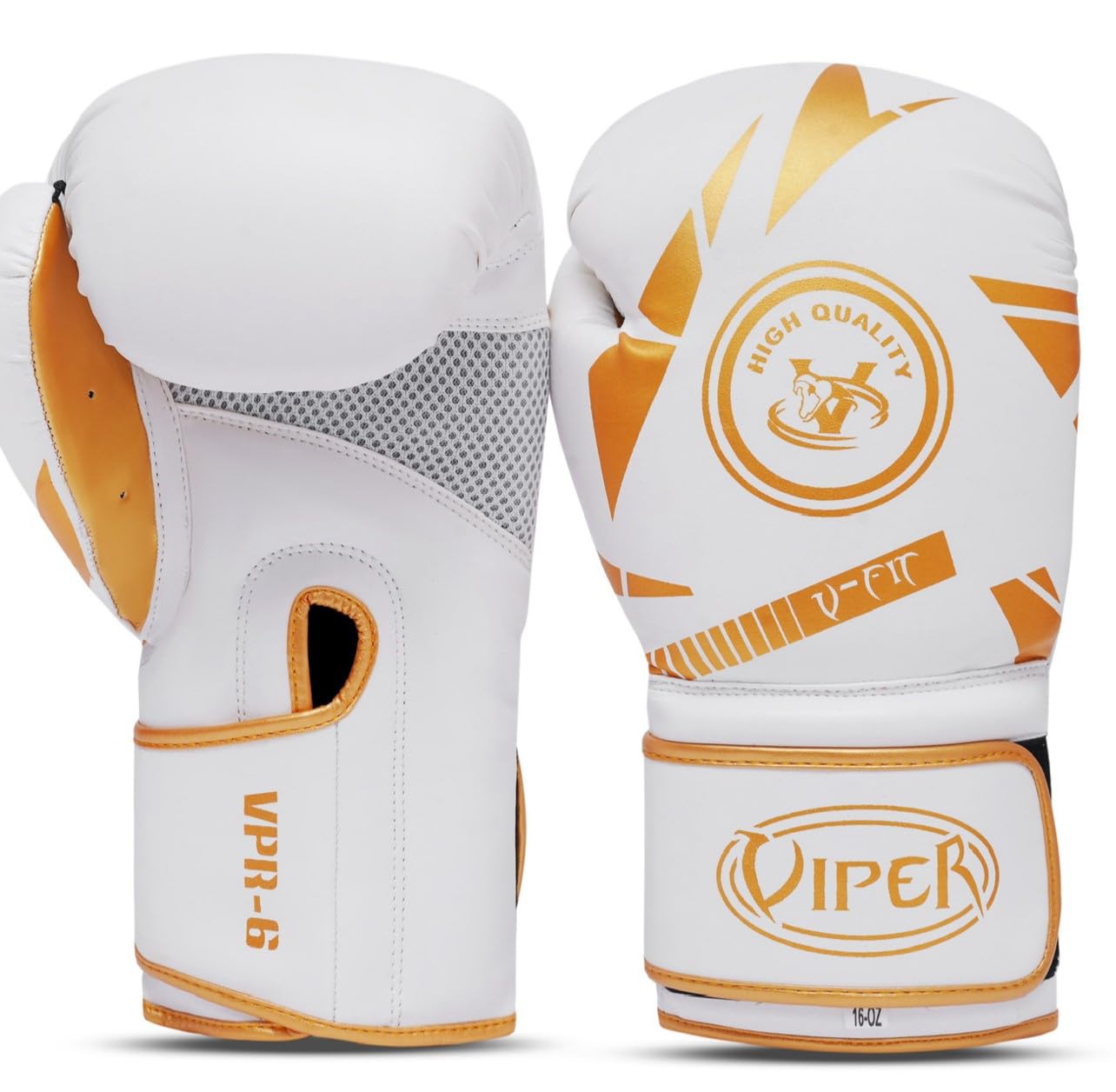 Item Name (aka Title): Viper Boxing Gloves for Training Punching Sparring Punching Bag Boxing Bag Gloves Punch Bag Mitts Fighting Gloves (White/Gold, 10oz)