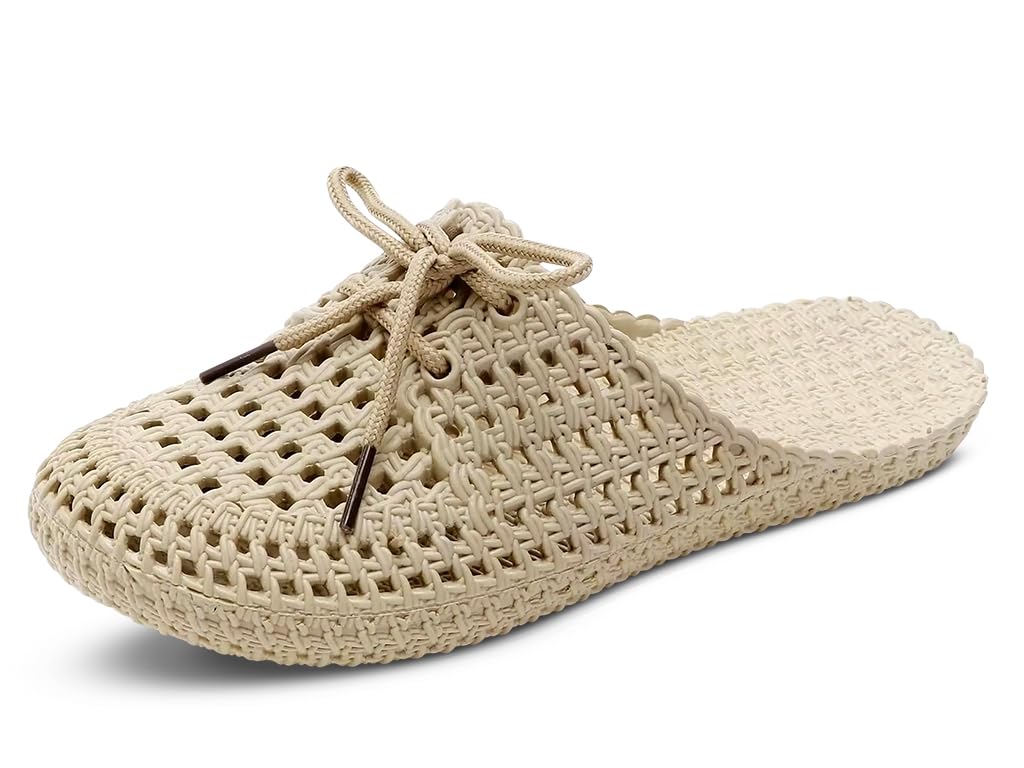 Women's PVC Casual Mule Stylish Slipper With Lace Comfortable & Lightweight Clog Slippers Casual Everday Slippers Women