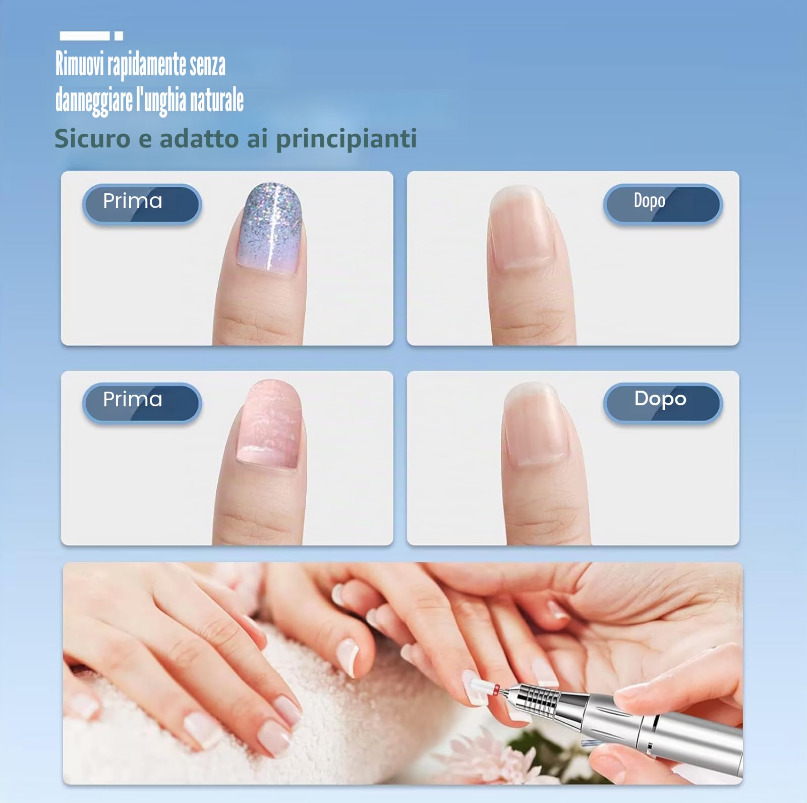 Set di 13 punte da trapano per unghie, 3 punte in carburo di tungsteno, 3 punte da trapano in ceramica, 6 punte per trapano diamantate, 1 pennello, punte da trapano da 3/32 per manicure pedicure