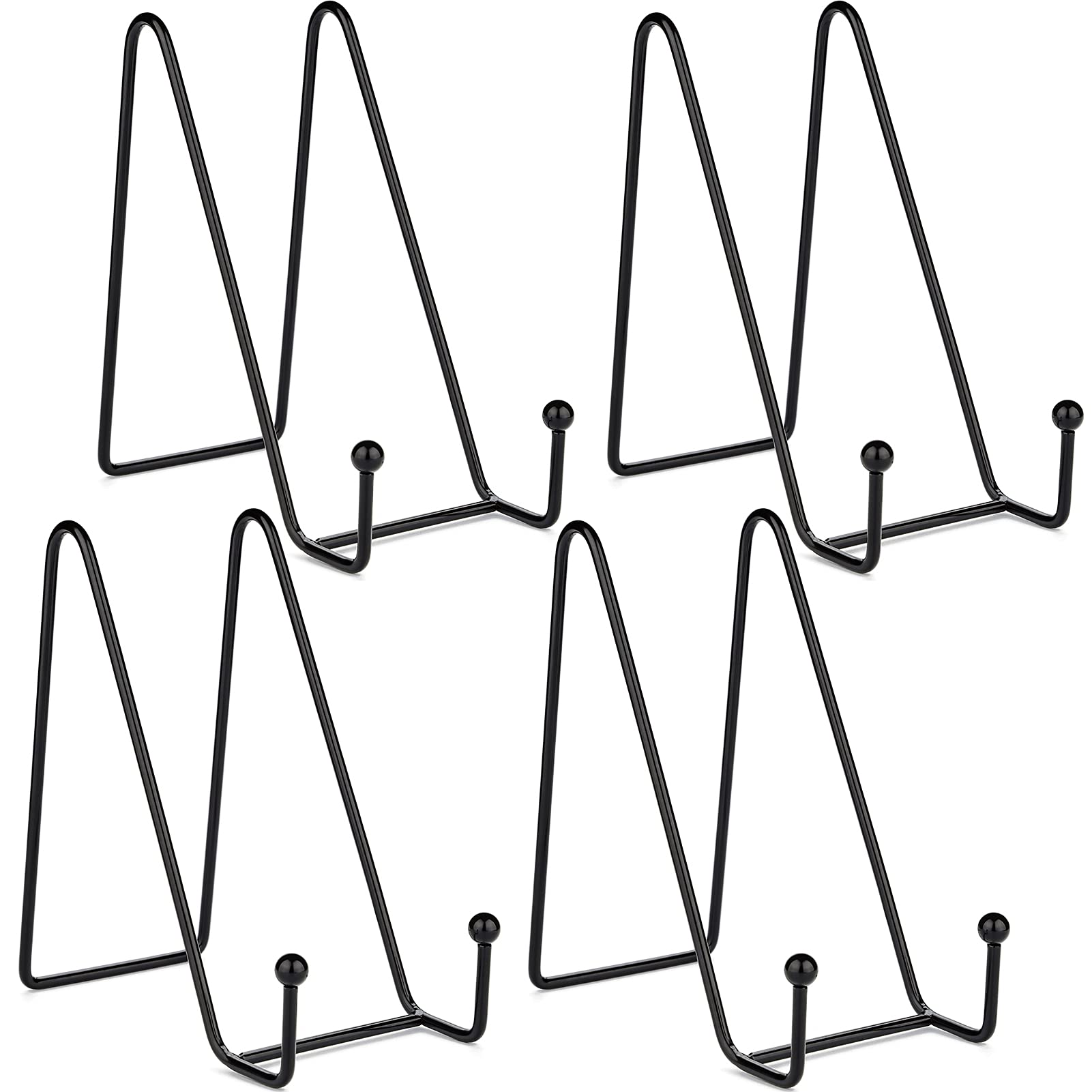 Aifanss Plate Stand for Display, 4 Pack 6" Metal Picture Stand Decorative Iron Plate Holder Display Stands for Photo Frame Easel Artwork Book Tablet, Black