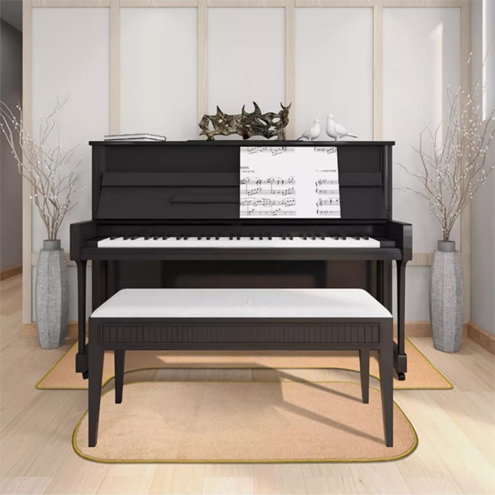Klavierteppich 160×70 cm, Schallschutz Teppich rutschfest Matte, Klavier Schalldichte Teppich, Antivibrationsmatte Klavier, Teppich Matte, Teppich für Schalldämmung (Color:Gold)