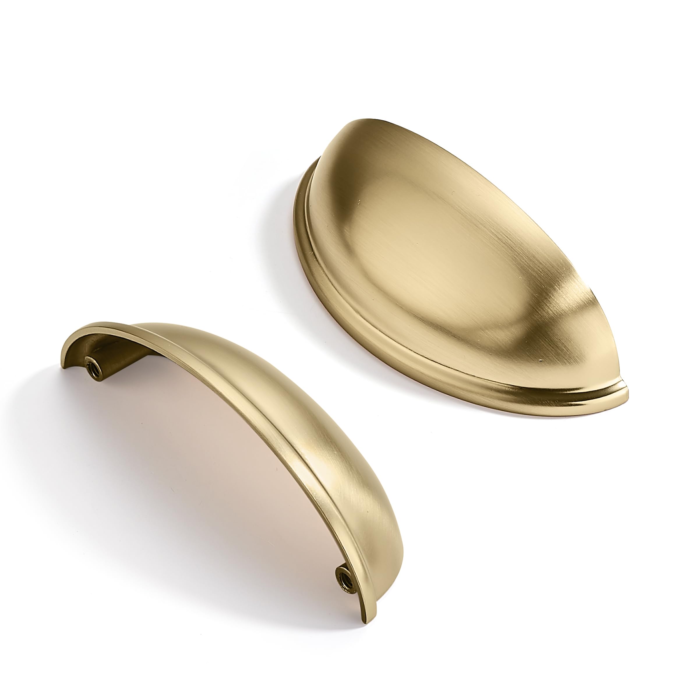 CABDM 2 Pack 3-3/4" Drawer Pulls Champagne Bronze Cabinet Cup Pulls Kitchen Hardware Cabinet Handles Drawer Handles Knobs 3-3/4 inch (96mm) Center to Center โ image 1