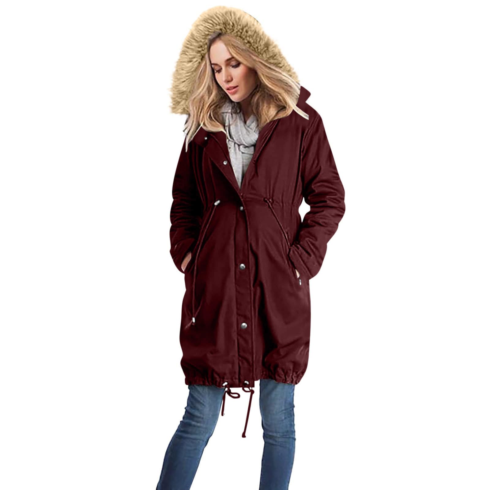 NSICBMNO Umstandsjacken für Damen, Babytragejacke, 3-in-1-Fleece, Reißverschluss, Känguru, Umstands-Kapuzenpullover, warme Winterjacken, Fleece-gefütterter Mantel, Schwangerschaftsjacke, Winterparka