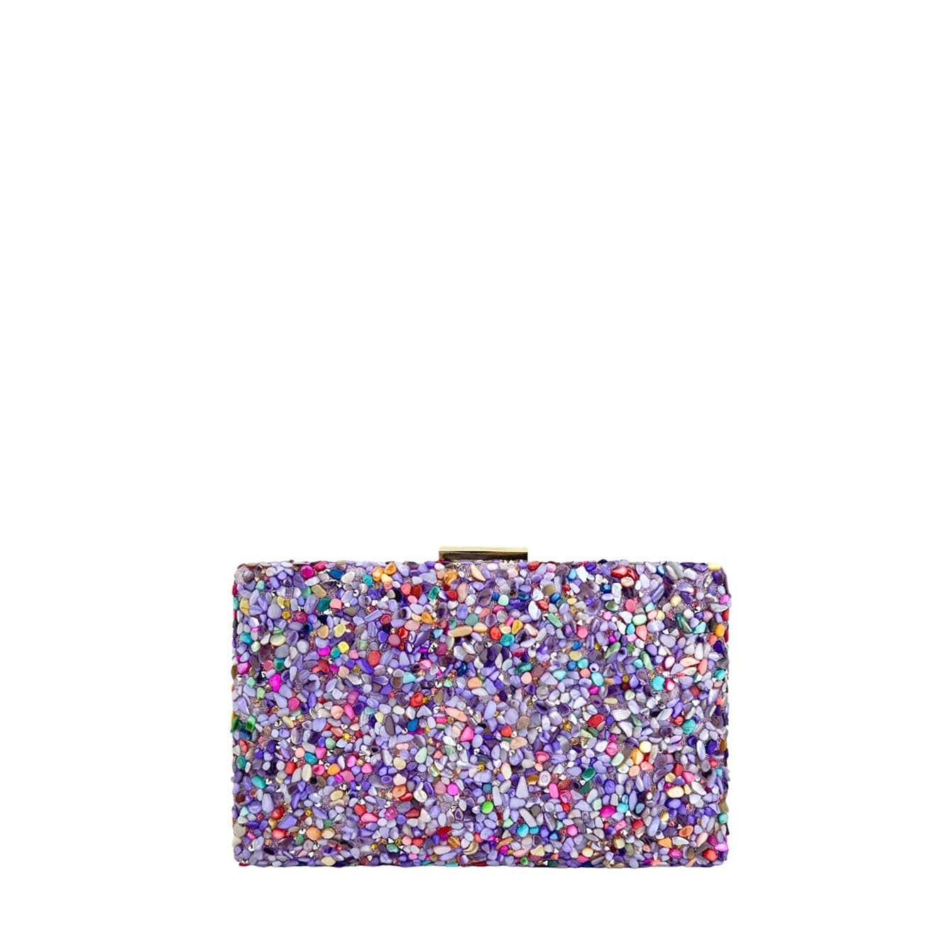 MODELISA - Bolso Clutch Cartera De Mano Cadena De Hombro Piedras Boda Noche Evento Mujer