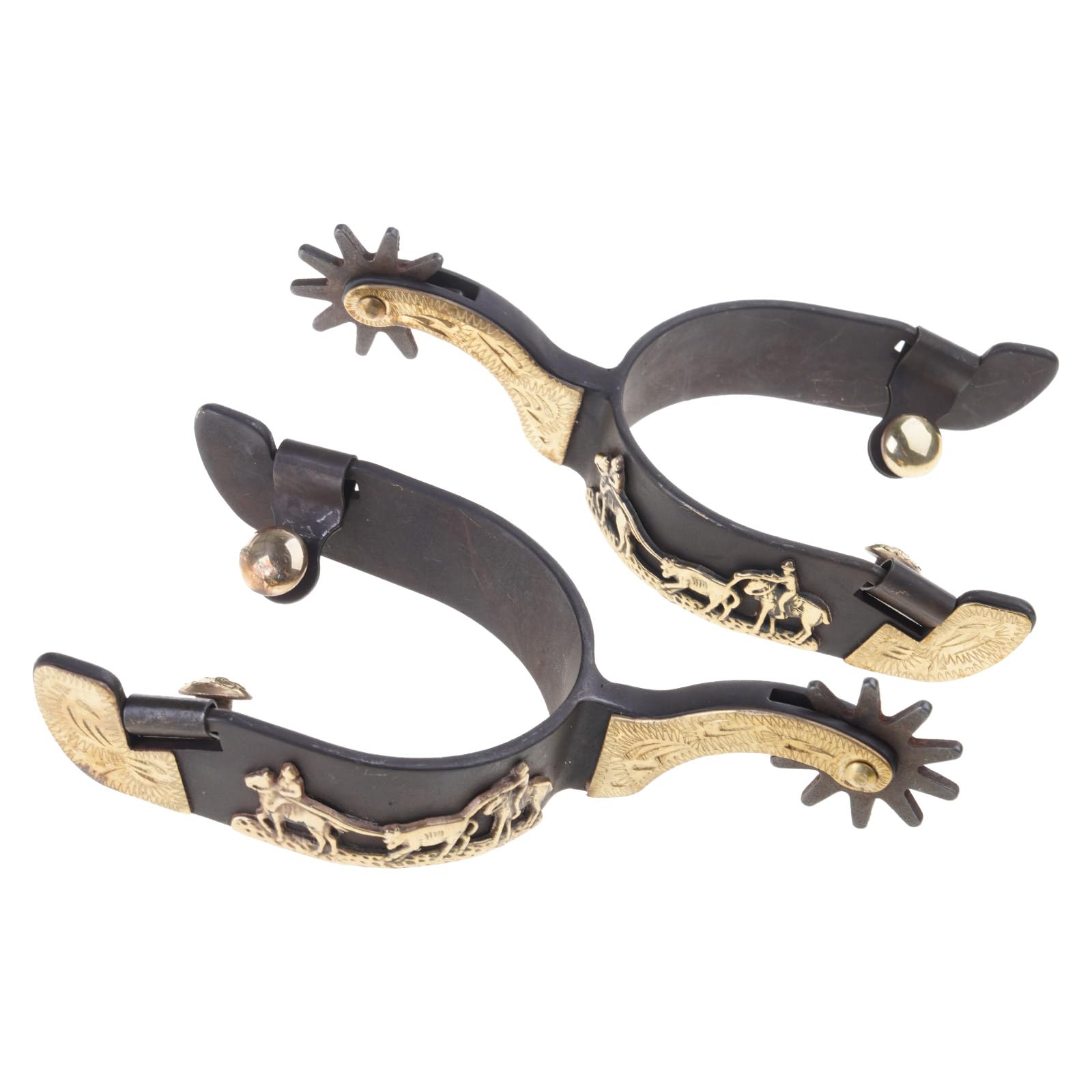 Kalttoy Boy Spur with Rowel Mild Steel Horse Boot Spur Decoration Mens Roping Horse Riding Accessories Western Boy for Riding