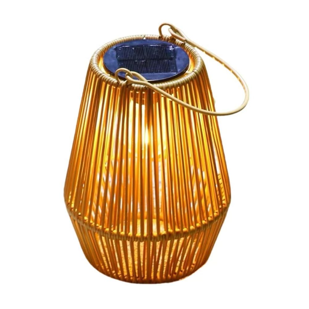 CTRLZS Boho Style Solar Lantern Outdoor Wicker Light for Outdoor for Outside Hanging Rattan Outdoor Patio Decoration