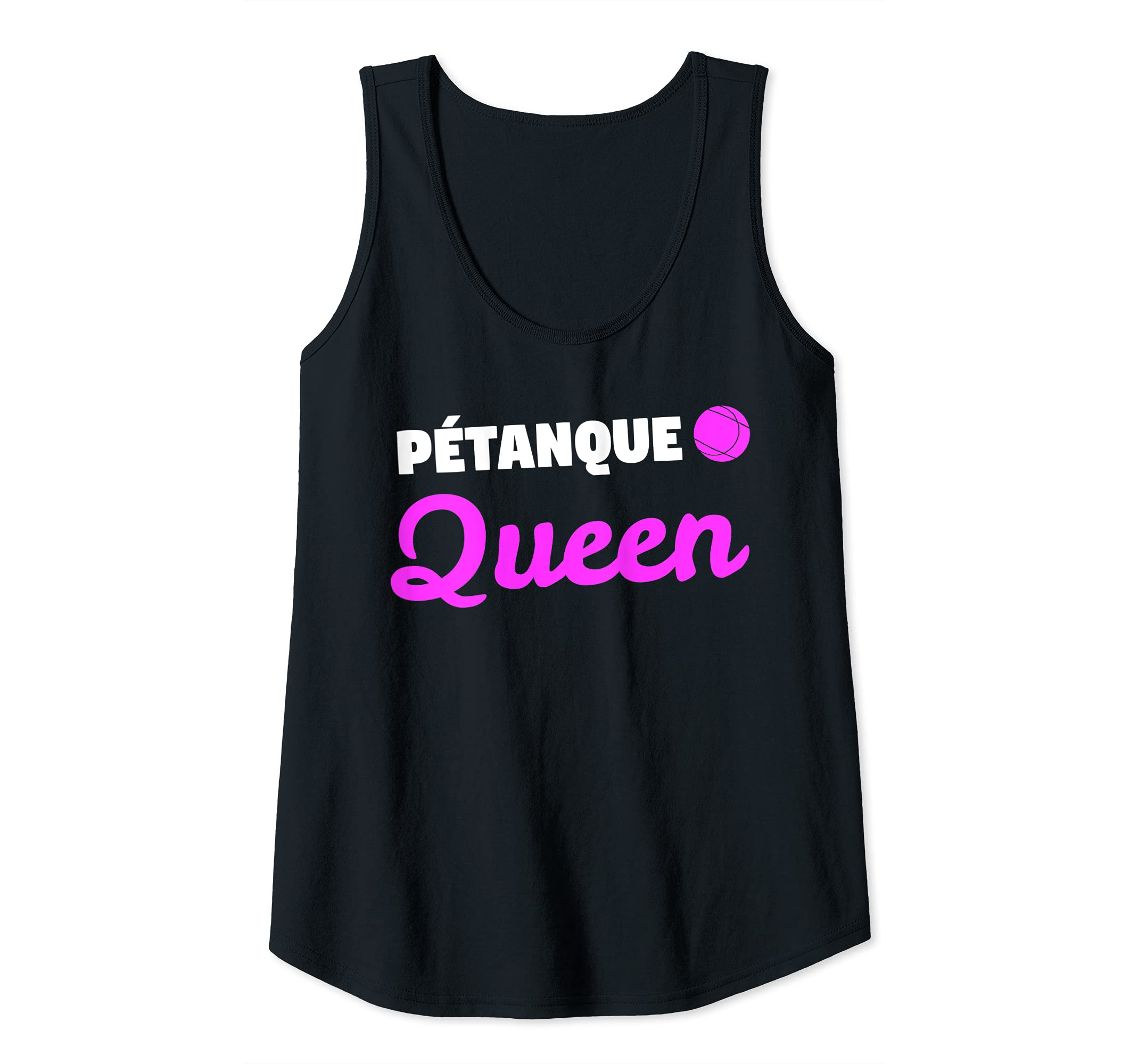 Womens Pétanque Queen Pétanque Tank Top, Black