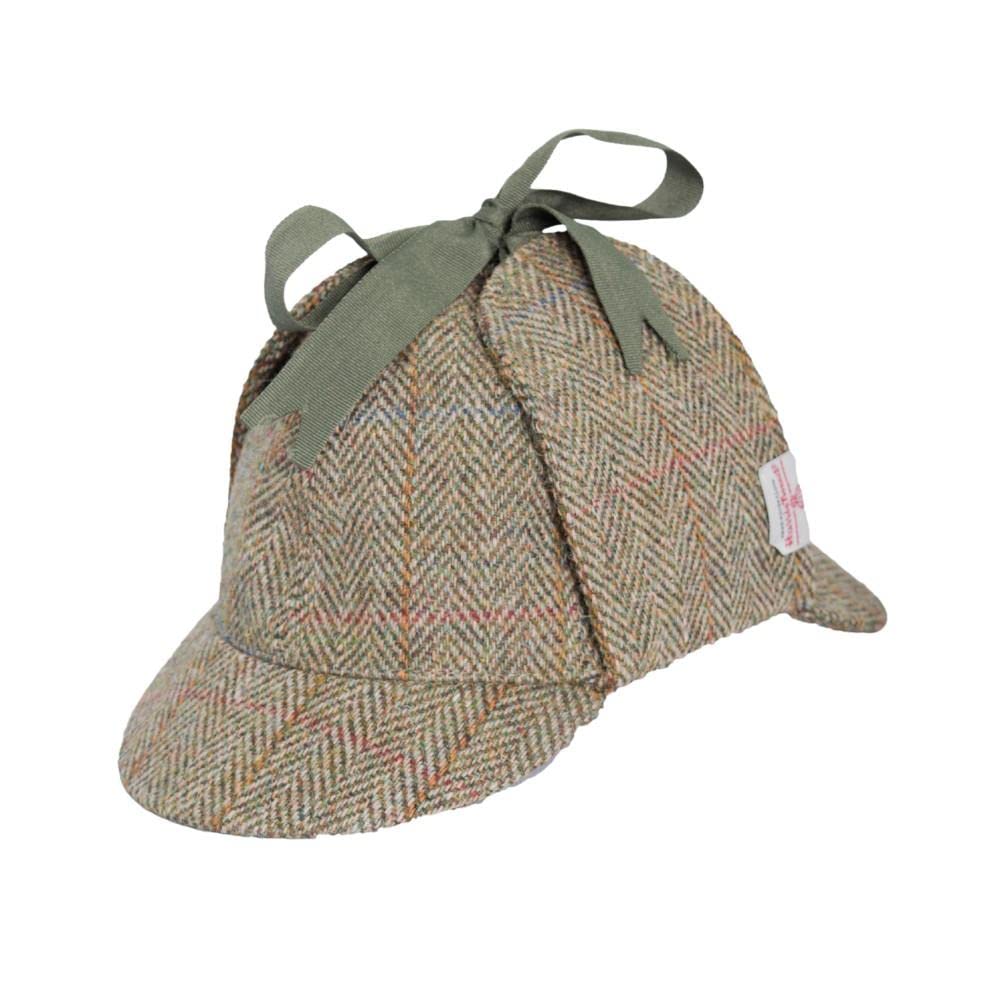 WALKER AND HAWKES - Harris Tweed Watson Deerstalker Hat - Moss Green - Small (57cm)