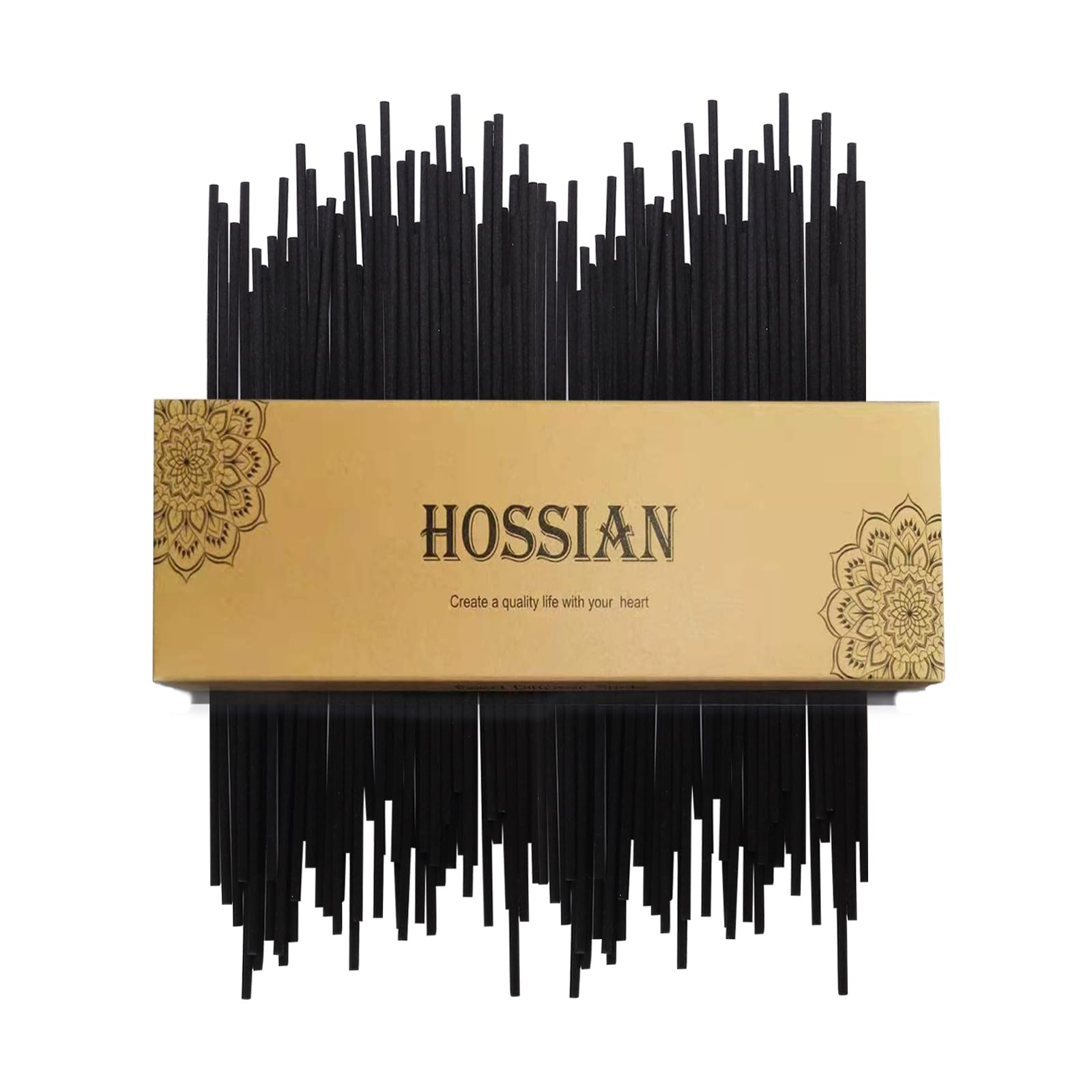 Hossian 100PCS Reed Diffuser Sticks-23Cm Diffusore Black Fiber Reed Sticks-Olio Essenziale Aroma Sostituzione Aroma Reed Diffuser Sticks-image