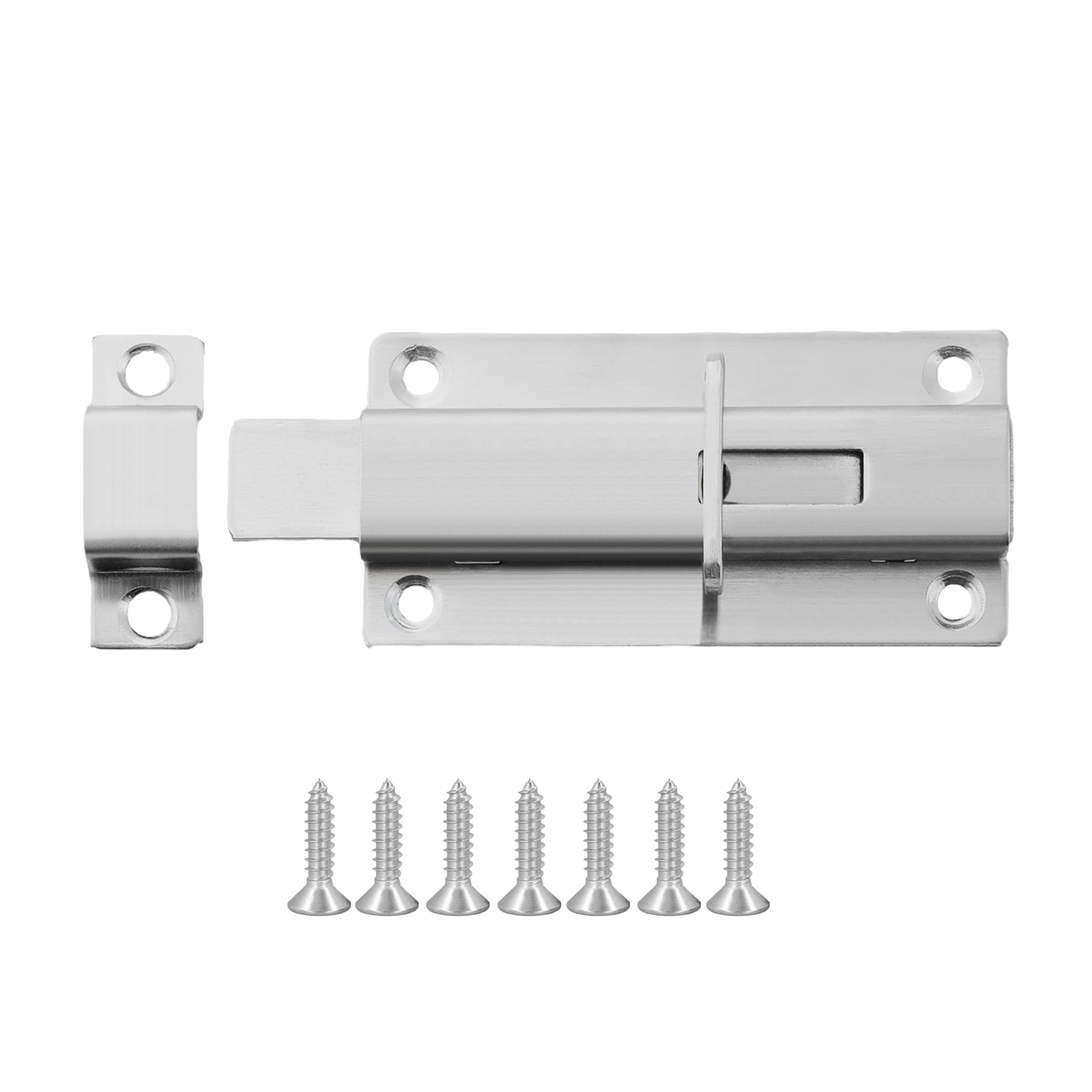 Mooche Door Lock Bathroom Gate Bolt, Heavy Duty Slide Bolt Latches, Brushed
