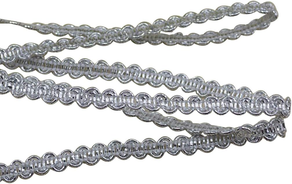 SUPVOX Braided Gimp Trim Crafts Braid Trim Ribbon Metallic Braid Trim Embellishment for Wedding Birthday Party Decoration 10m