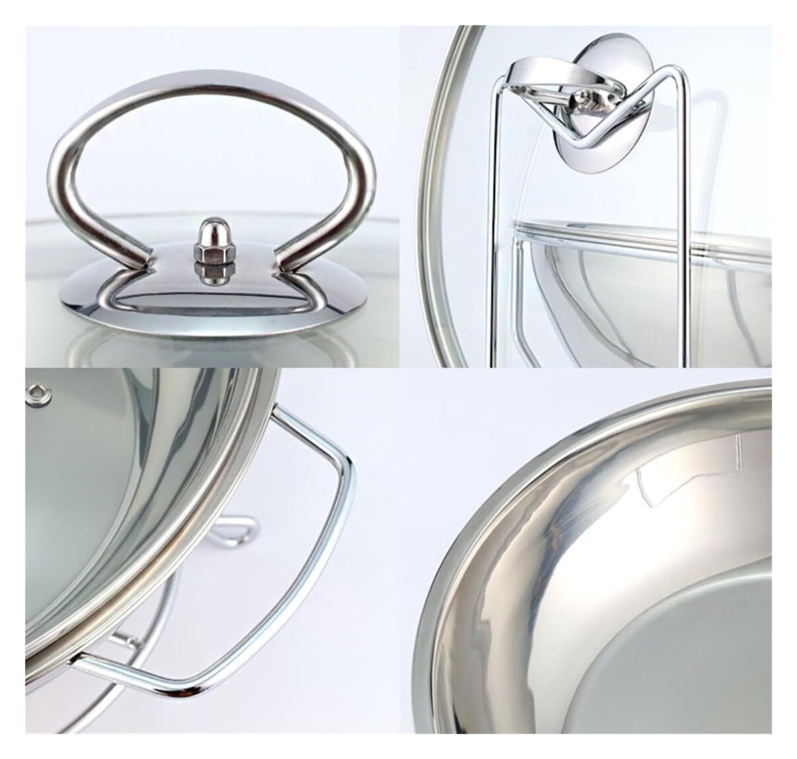 Platos de frotamiento con gancho lateral redondo for buffet estufa buffet | Juego de buffet de plato de frotamiento de acero inoxidable for cualquier fiesta, restaurante, hotel(6L)