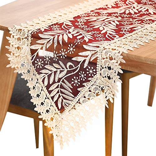 BLEVET Lace Camino De Mesa Decoración Corredor Mesa 40x180CM MZ034