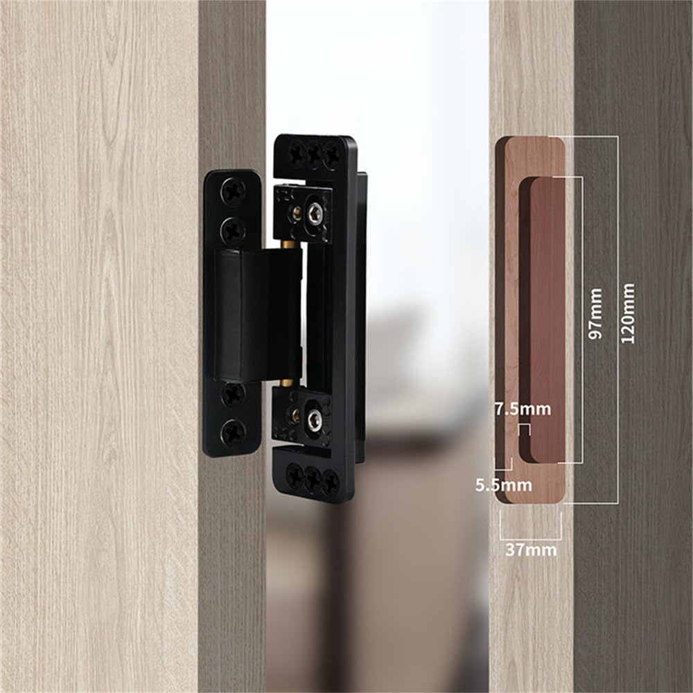 Tope de Puerta Soporte de Tope Aluminio-Madera Bisagra Especial Invisible Marco Estrecho Perfil de Vidrio Madera Bidimensional