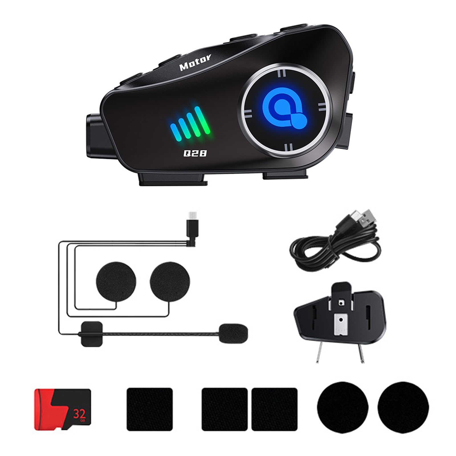 Kokdid As Pics Show Motorbike Helmets Bluetooth-Compatible Headset Intercom With Driving Recorder 120° Video Call Headset