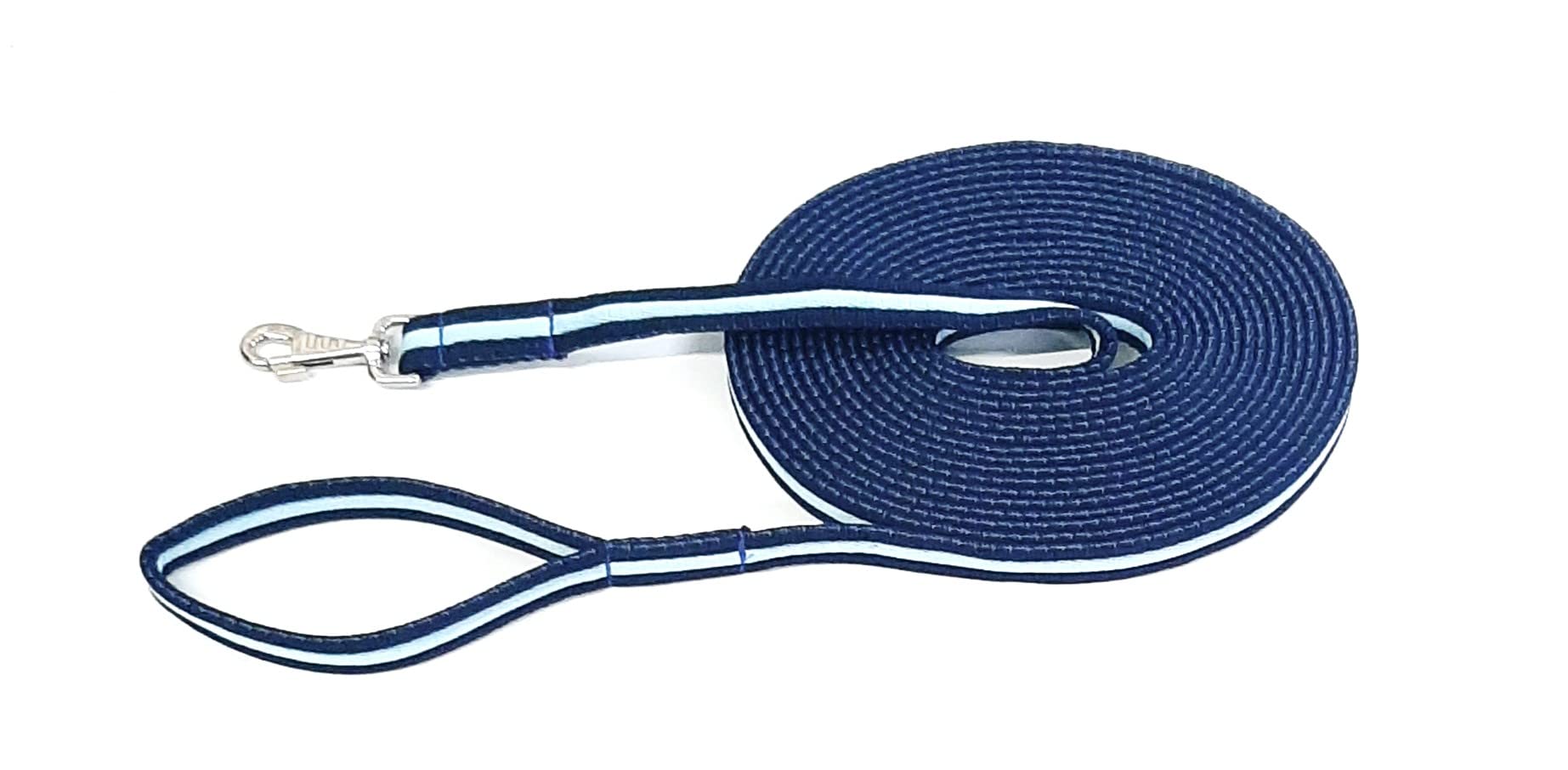 Horse Lunge Line/Large Dog Training Walking Lead Leash 25mm Padded Air Webbing Strong Very Soft Durable (10ft, 3 Metres) (Navy/Sky Blue) โ image 1
