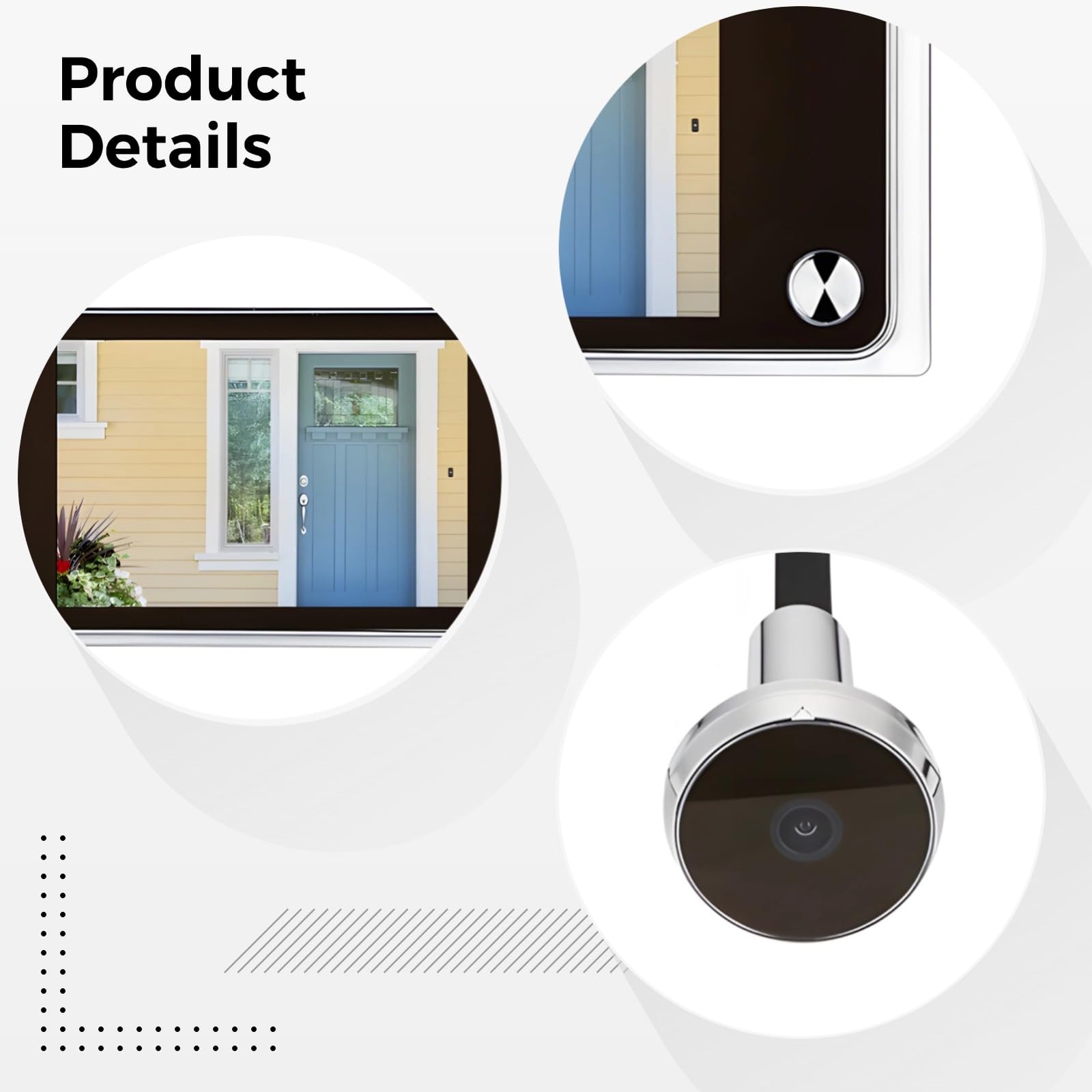 Campanello digitale con display LCD per porta di appartamento, telecamera spioncino con telecamera IR grandangolare, funzionamento a batteria, facile installazione, ideale per condizioni di