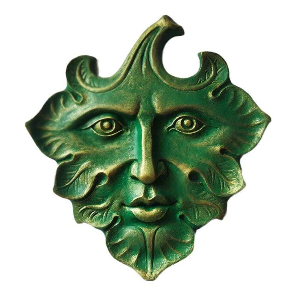 Bloepum The Green Man Wall Art Sculpture Premium Quality Cast Iron Wall Plaque,the Green Man,Spring,Fantasy Decorative Sculpture